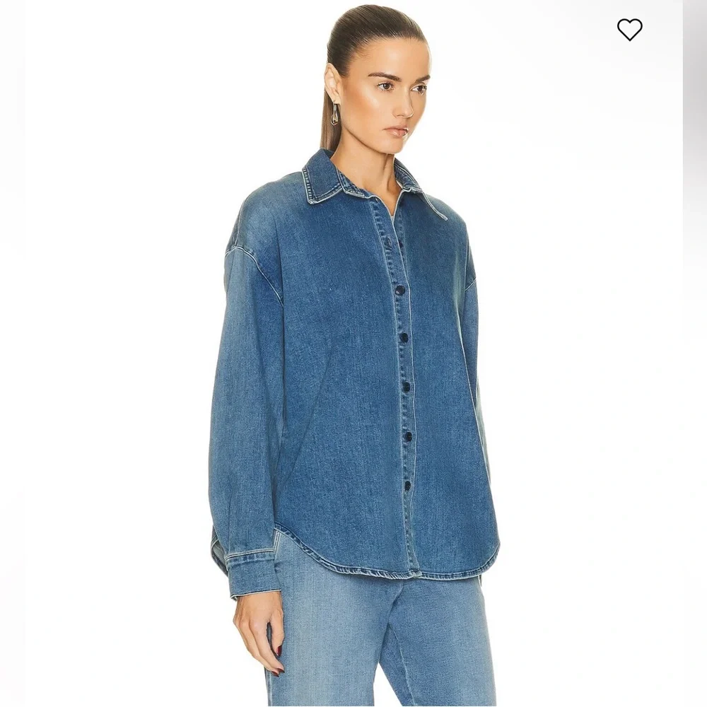 Enza Costa New without tags Denim oversized shirt in Midwash Size 0 = Size XS/S - Picture 3 of 13